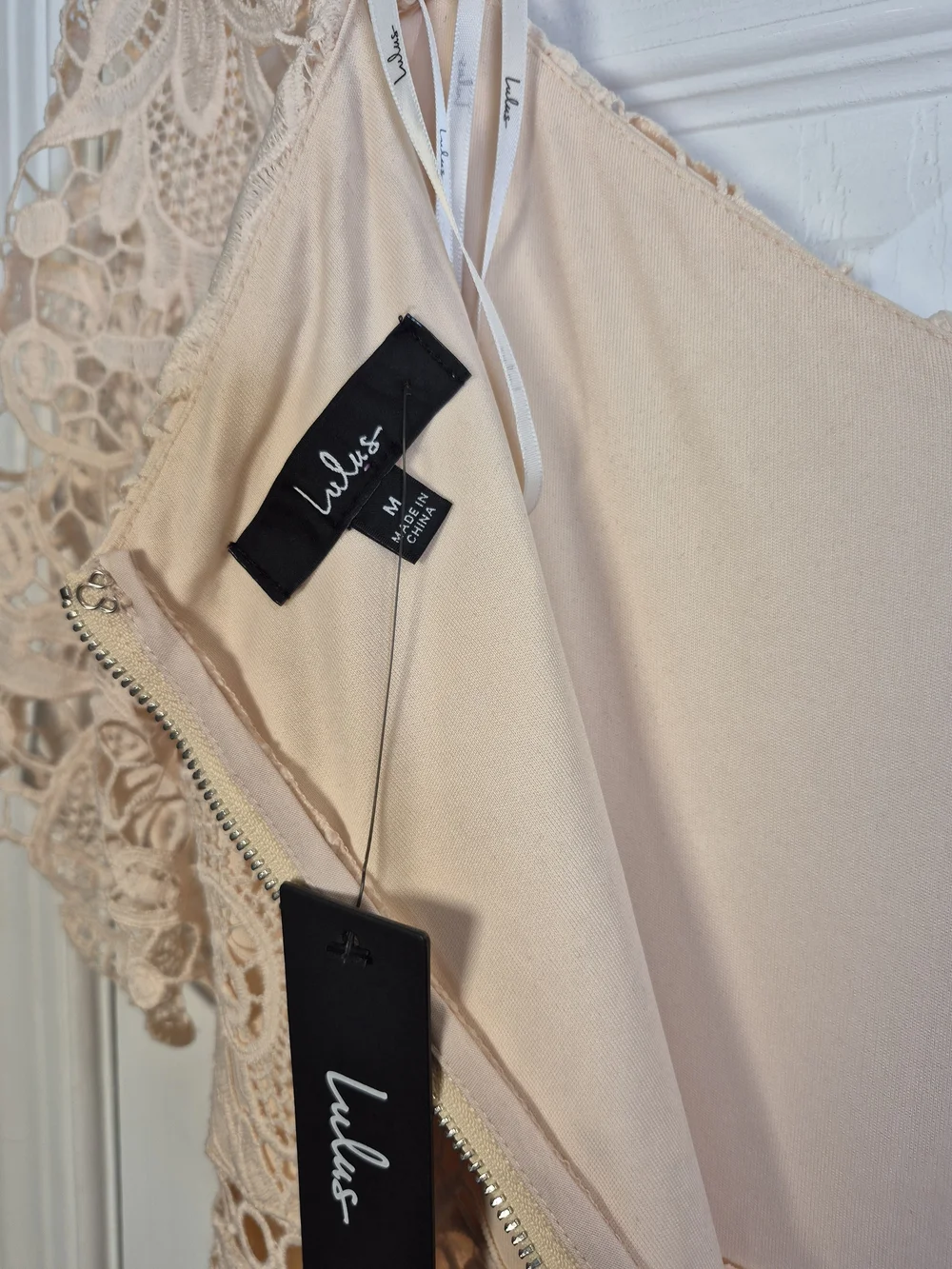NWT Lulus Briarwood Blush Pink Lace Ruffled Midi Dress Cottagecore Wedding Guest - Picture 8 of 9